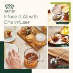 BNK VEDA Lavender Rose Green Tea (100g) with Free Infuser| Detox & Wellness Tea | Loose Leaf & Tea Bags | Fresh Blend with with Lavender, Rose Petals & Green Tea