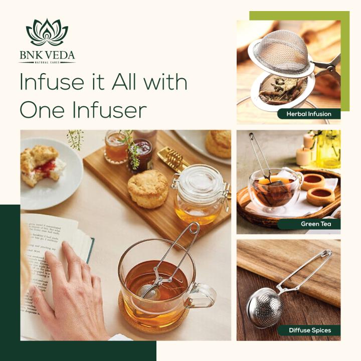 BNK VEDA Lavender Rose Green Tea (100g) with Free Infuser| Detox & Wellness Tea | Loose Leaf & Tea Bags | Fresh Blend with with Lavender, Rose Petals & Green Tea