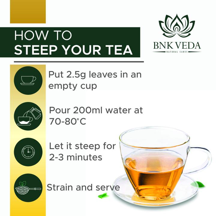 BNK VEDA Kashmiri Kahwa Green Tea (100g) With Free Infuser | Detox & Organic Green Tea Leaves | Loose Leaf & Tea Bags | Ayurvedic Kahwa Blend